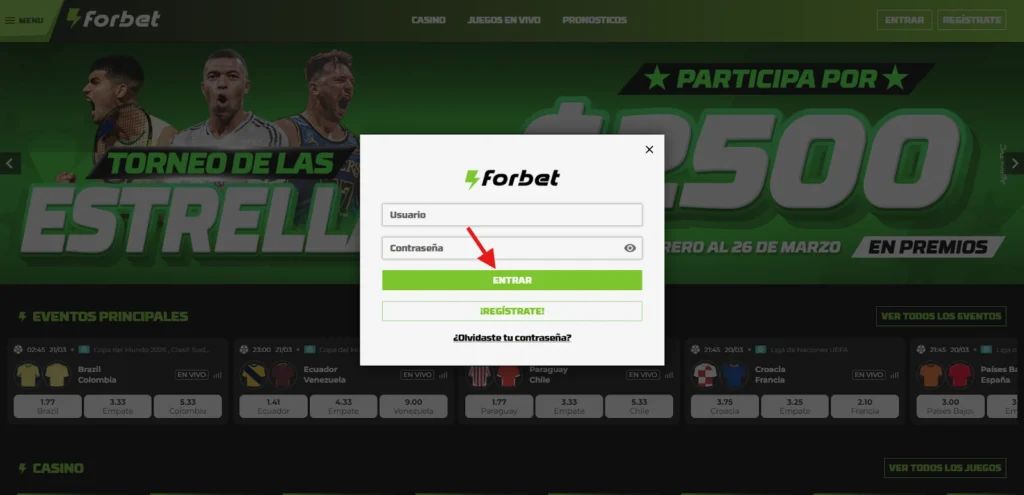 forbet apuestas iniciar sesión